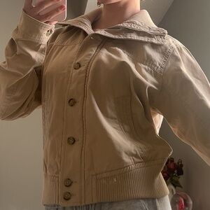 beige hollister utility jacket